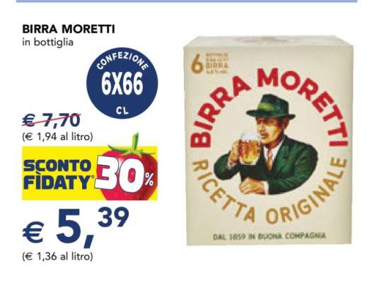 BIRRA MORETTI in bottiglia