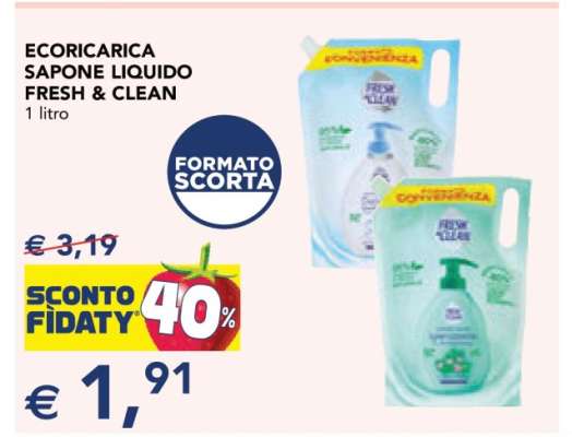 ECORICARICA SAPONE LIQUIDO FRESH & CLEAN