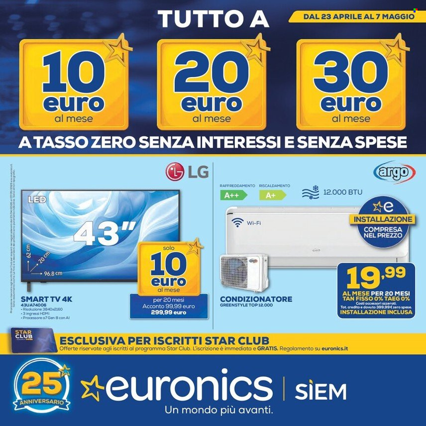 Volantino Euronics - 23/4/2026 - 7/5/2026. Pagina 1