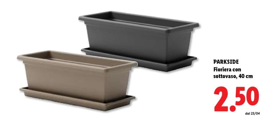 PARKSIDE Fioriera con sottovaso, 40 cm