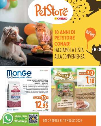Volantino Pet Store Conad - 22/4/2026 - 19/5/2026.