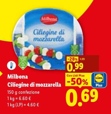 Milbona Ciliegine di mozzarella