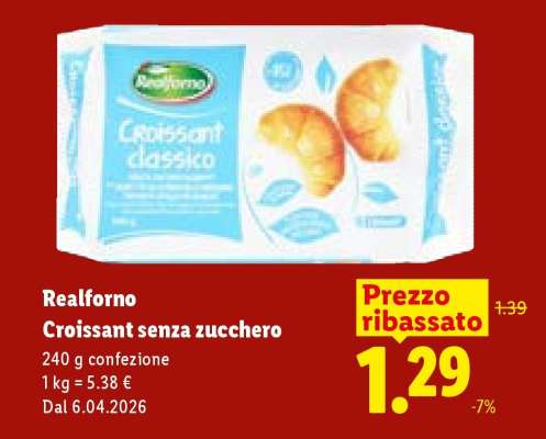 Realforno Croissant senza zucchero