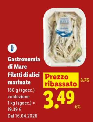 Gastronomia di Mare Filetti di alici marinate