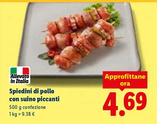 Spiedini di pollo con suino piccanti