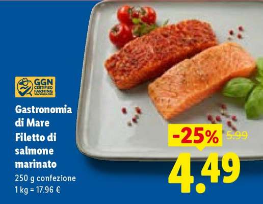 Gastronomia di Mare Filetto di salmone marinato