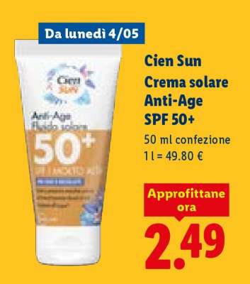 Cien Sun Crema solare Anti-Age SPF 50+