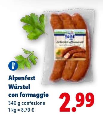 Alpenfest Würstel con formaggio