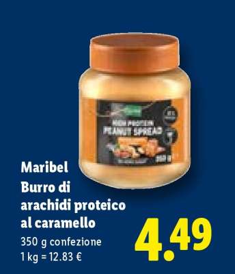 Maribel Burro di arachidi proteico al caramello