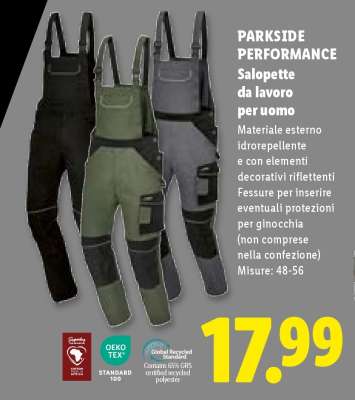 PARKSIDE PERFORMANCE Salopette da lavoro per uomo