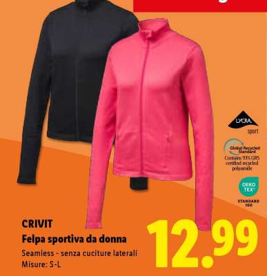 CRIVIT Felpa sportiva da donna