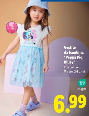 Vestito da bambina "Peppa Pig, Bluey"
