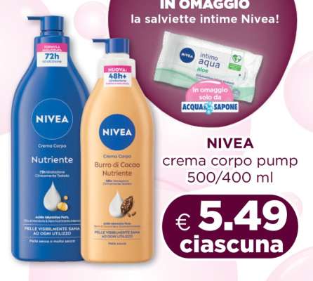 NIVEA crema corpo pump 500/400 ml