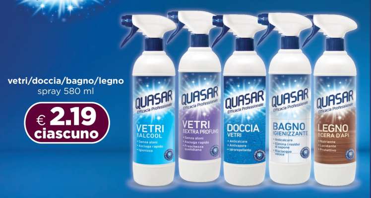 QUASAR vetri/doccia/bagno/legno spray 580 ml