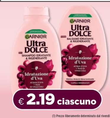 Garnier Ultra Dolce Shampoo/Balsamo Idratante & Rigenerante