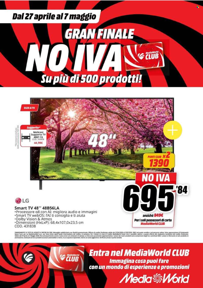 Volantino MediaWorld - 27/4/2026 - 7/5/2026.