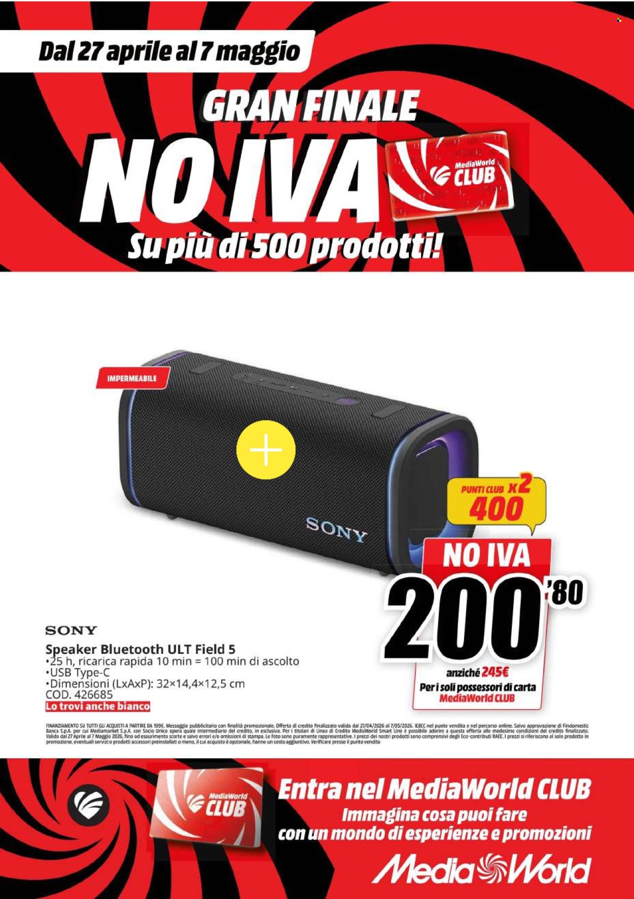 Volantino MediaWorld - 27/4/2026 - 7/5/2026. Pagina 23