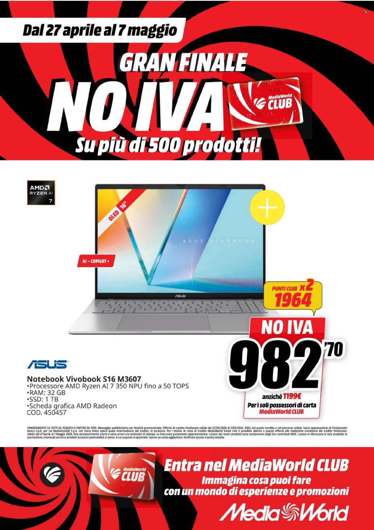 Volantino MediaWorld - 27/4/2026 - 7/5/2026. Pagina 38