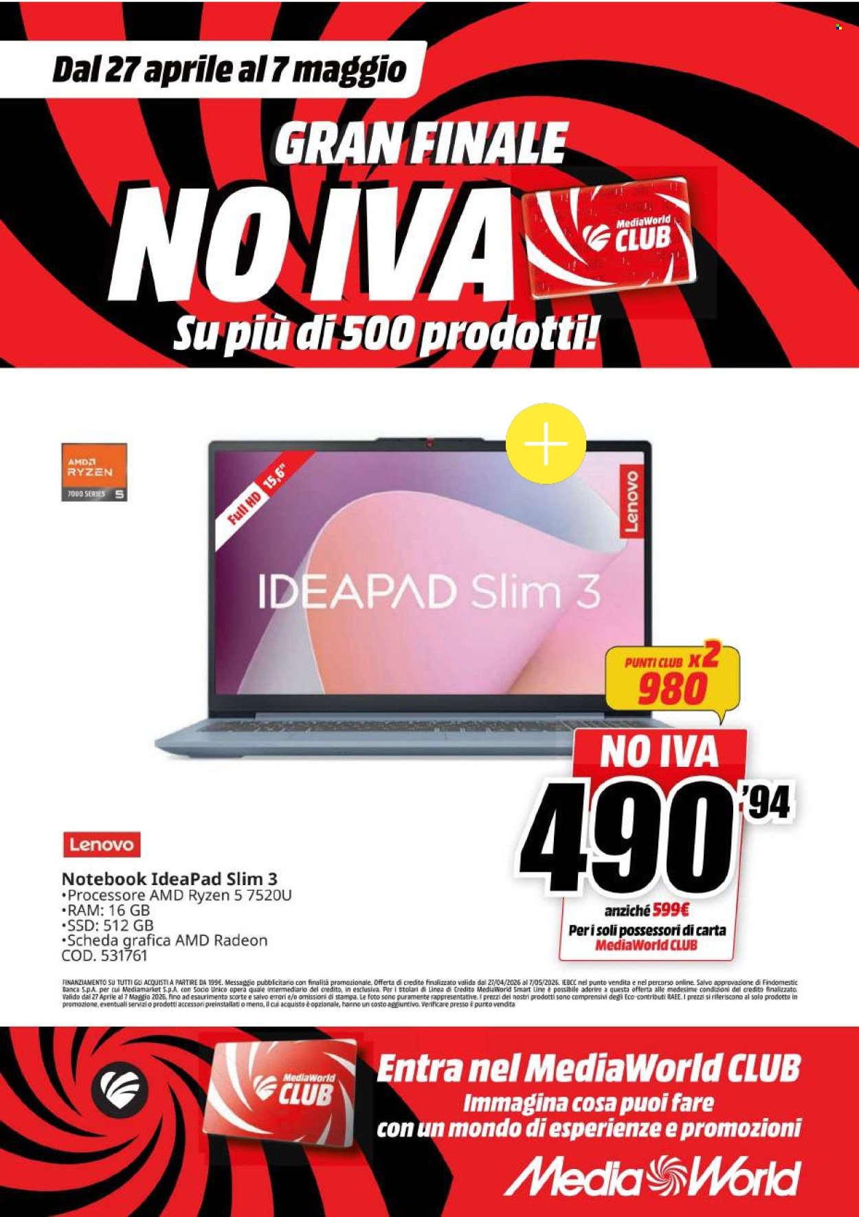 Volantino MediaWorld - 27/4/2026 - 7/5/2026. Pagina 40