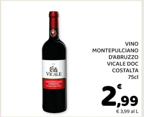 VINO MONTEPULCIANO D'ABRUZZO VICALE DOC COSTALTA