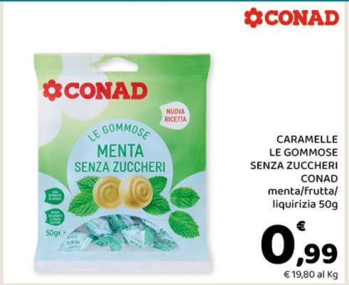 CARAMELLE LE GOMMOSE SENZA ZUCCHERI CONAD