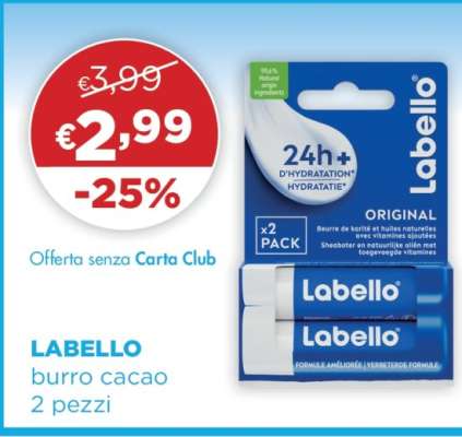 LABELLO burro cacao 2 pezzi