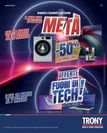 Volantino Trony - 28/4/2026 - 20/5/2026.