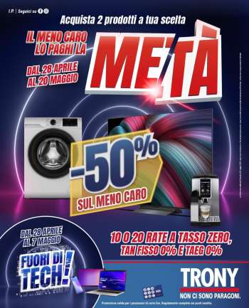 Volantino Trony - 28/4/2026 - 20/5/2026.