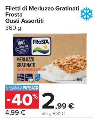 Filetti di Merluzzo Gratinati Frosta Gusti Assortiti