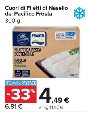 Cuori di Filetti di Nasello del Pacifico Frosta