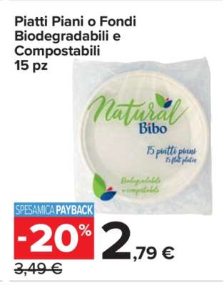 Piatti Piani o Fondi Biodegradabili e Compostabili