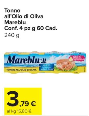 Tonno all'Olio di Oliva Mareblu