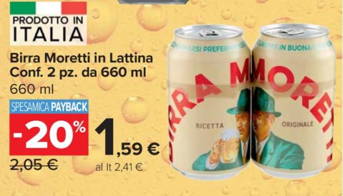 Birra Moretti in Lattina