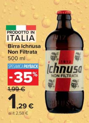 Birra Ichnusa non filtrata