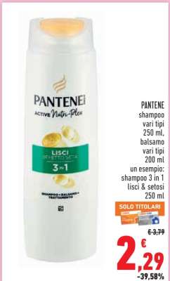 PANTENE shampoo vari tipi