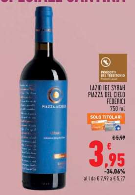 LAZIO IGT SYRAH PIAZZA DEL CIELO FEDERICI