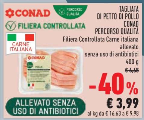 TAGLIATA DI PETTO DI POLLO CONAD PERCORSO QUALITÀ