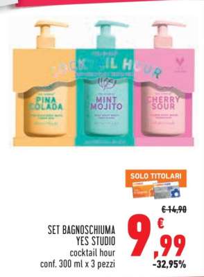 SET BAGNOSCHIUMA YES STUDIO