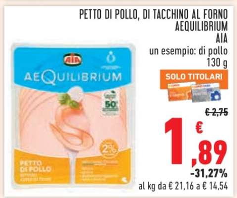 PETTO DI POLLO, DI TACCHINO AL FORNO AEQUILIBRIUM