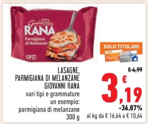 Lasagne, Parmigiana di Melanzane Giovanni Rana