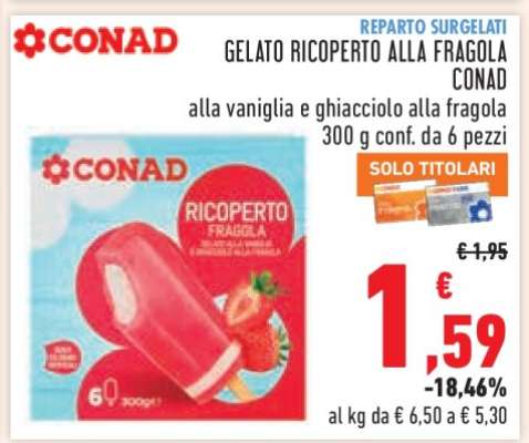 GELATO RICOPERTO ALLA FRAGOLA CONAD