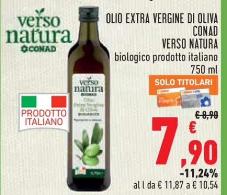Olio Extra Vergine di Oliva Conad Verso Natura