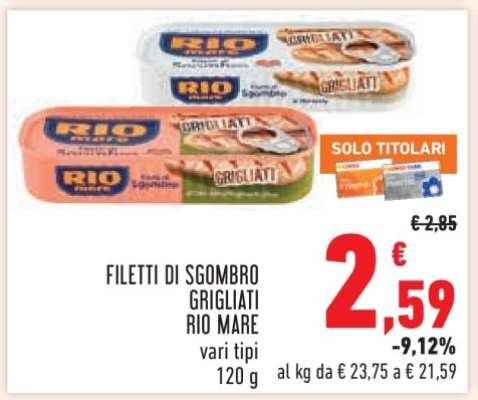 FILETTI DI SGOMBRO GRIGLIATI RIO MARE
