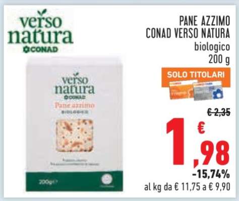 PANE AZZIMO CONAD VERSO NATURA