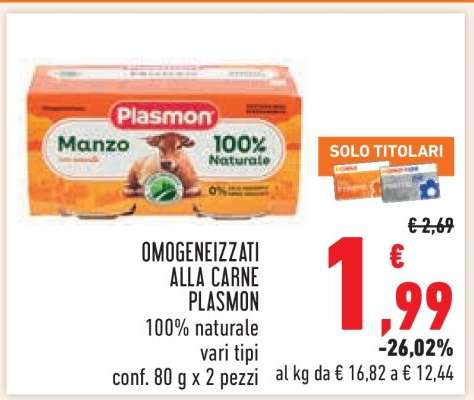 Omogeneizzati alla carne Plasmon