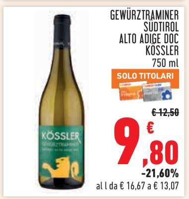 Gewürztraminer Sudtirol Alto Adige DOC Kössler 750 ml