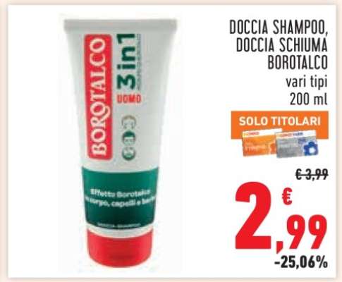 DOCCIA SHAMPOO, DOCCIA SCHIUMA BOROTALCO