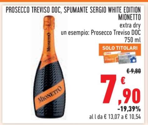 PROSECCO TREVISO DOC SPUMANTE SERGIO WHITE EDITION MIONETTO