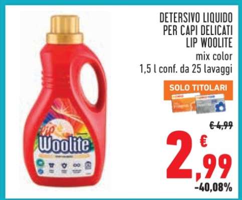 Detersivo Liquido per Capi Delicati Lip Woolite