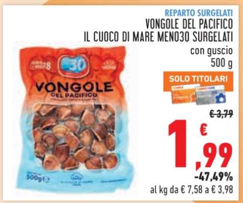 VONGOLE DEL PACIFICO IL CUOCO DI MARE MENO30 SURGELATI